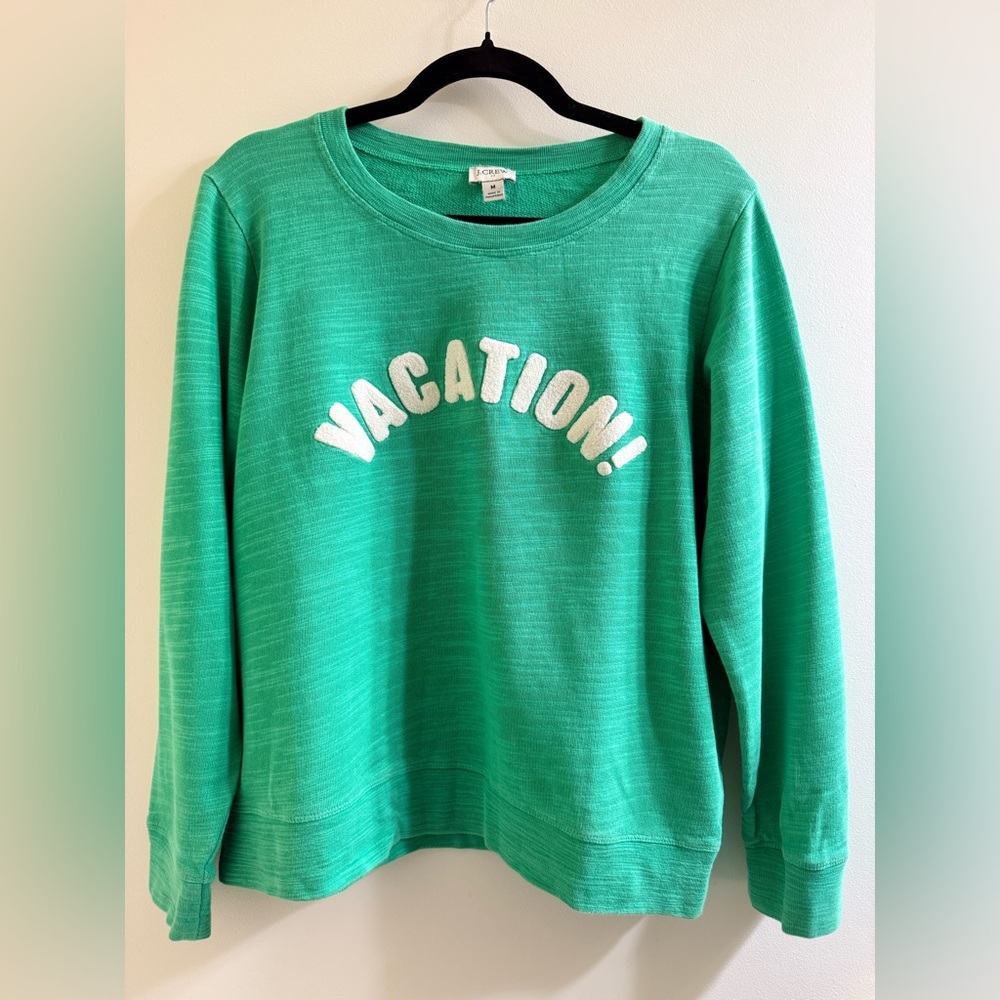J. Crew Green 'Vacation!' Sweatshirt - Picture 2 of 6